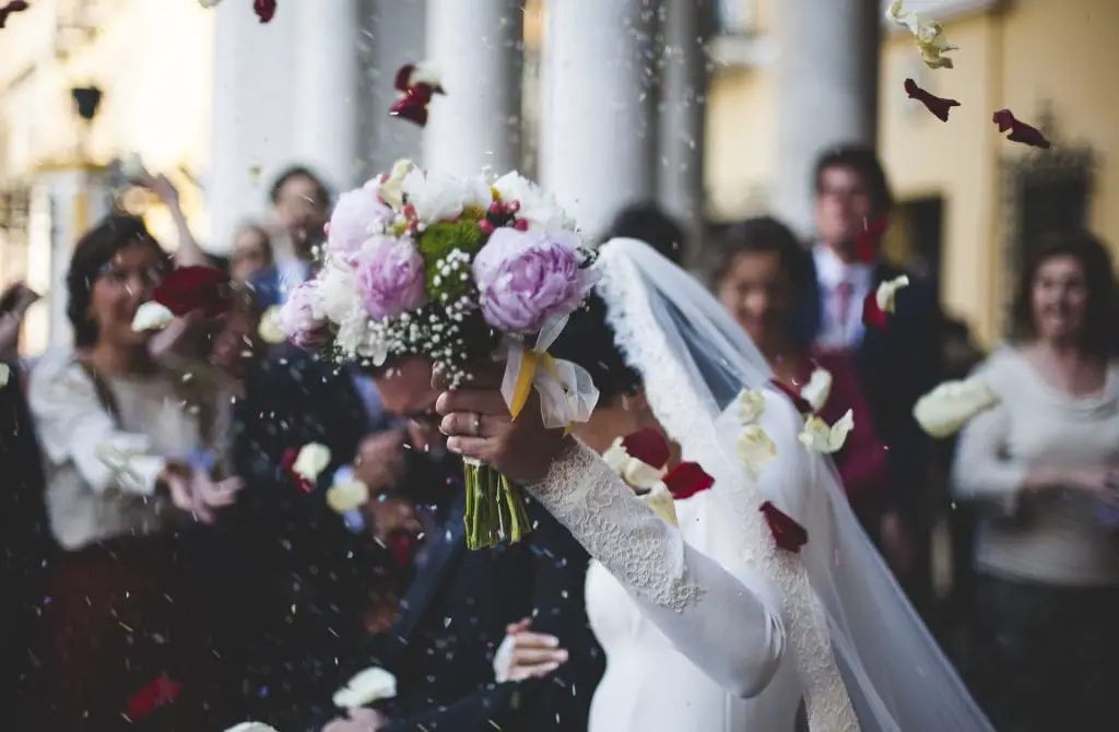 Description: Bloom, Blossom, Bouquet, Bride, Ceremony, Couple